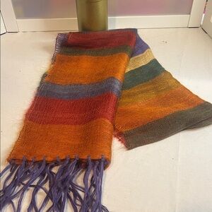 Rose Roques mohair scarf 16x72” multi colored